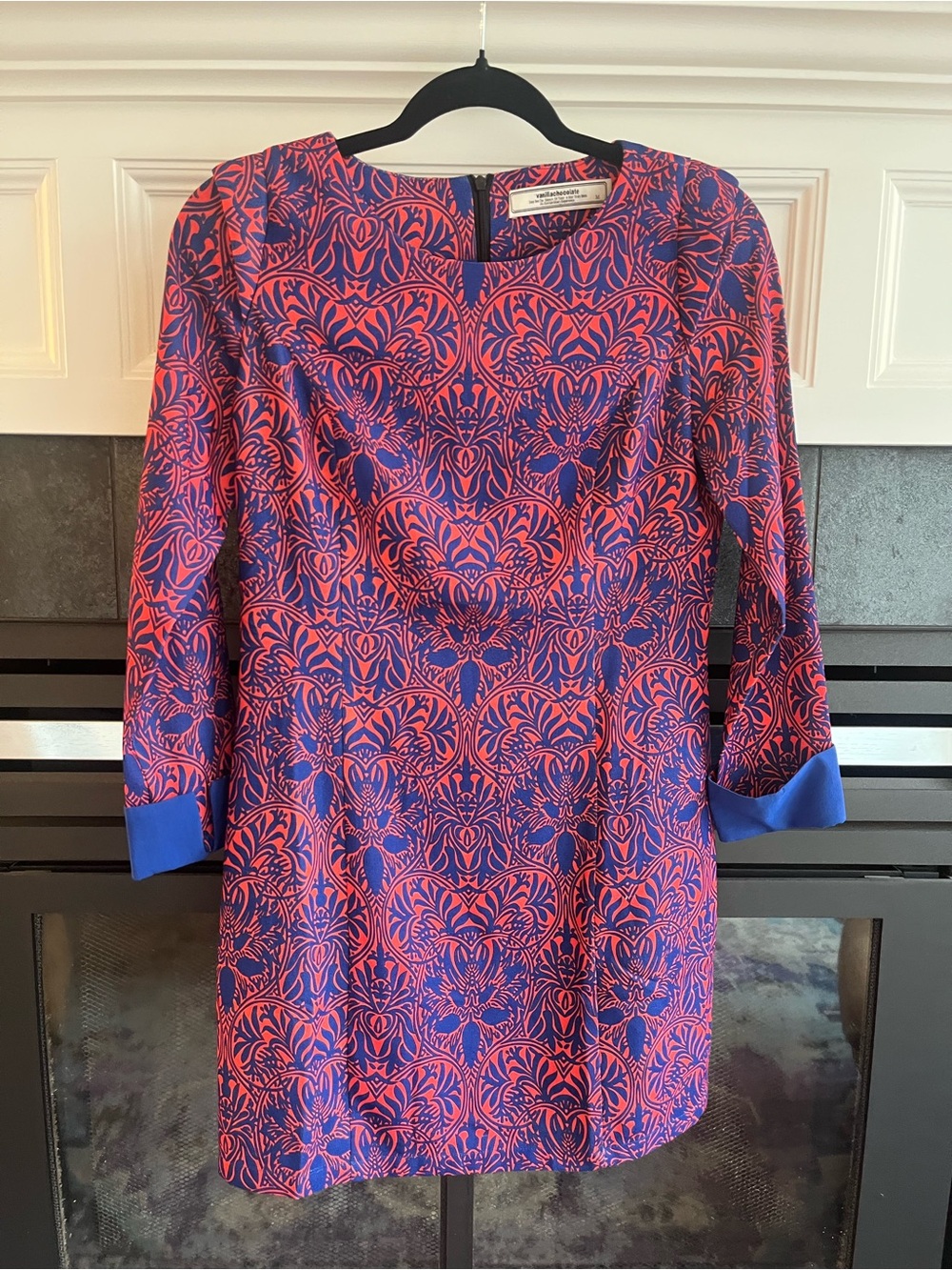 Pink/Coral & Blue Patterned Dress
